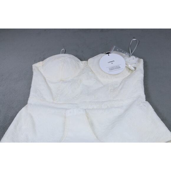 Ivory & Chain Lace Corset Bodysuit Women's White Floral Lace Size 8 NWT - Picture 4 of 15